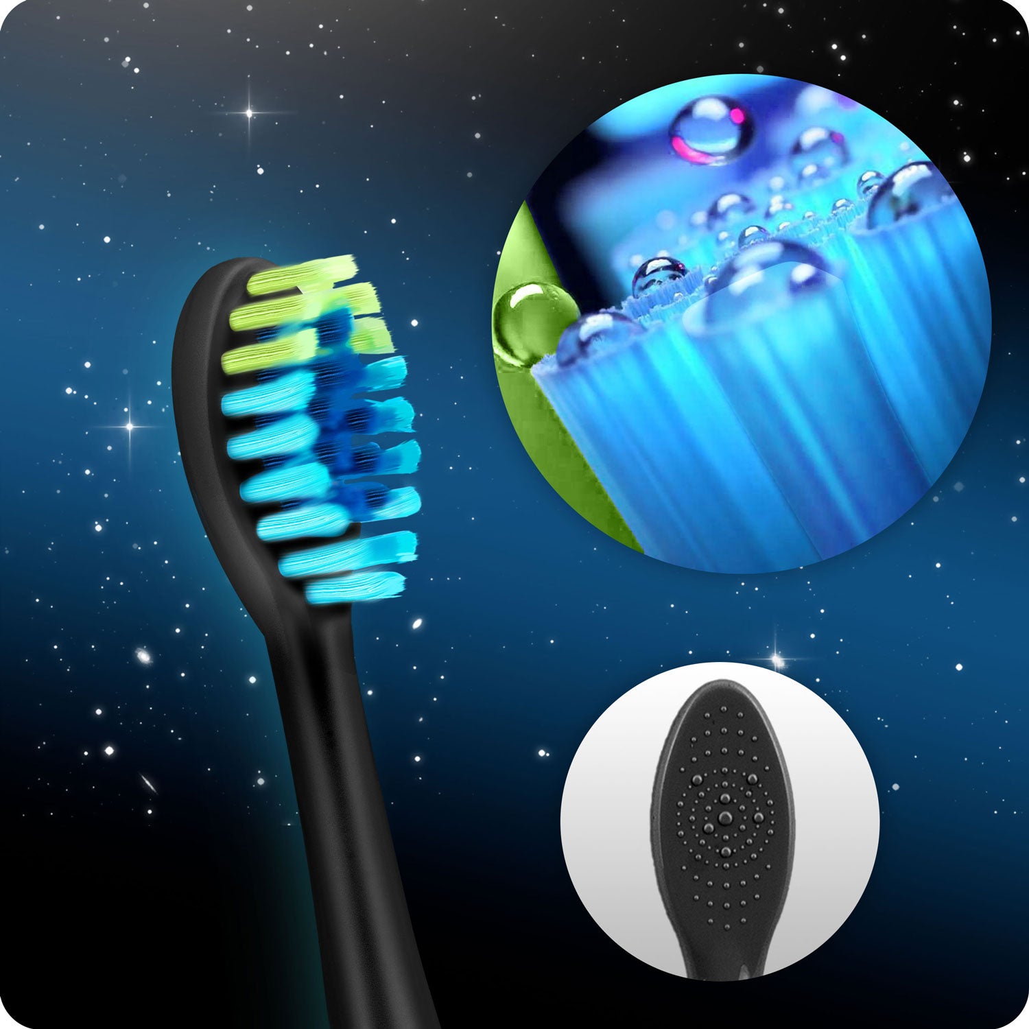 Szczoteczka soniczna do zębów Berdsen Galaxy czarna elektryczna + etui - 6