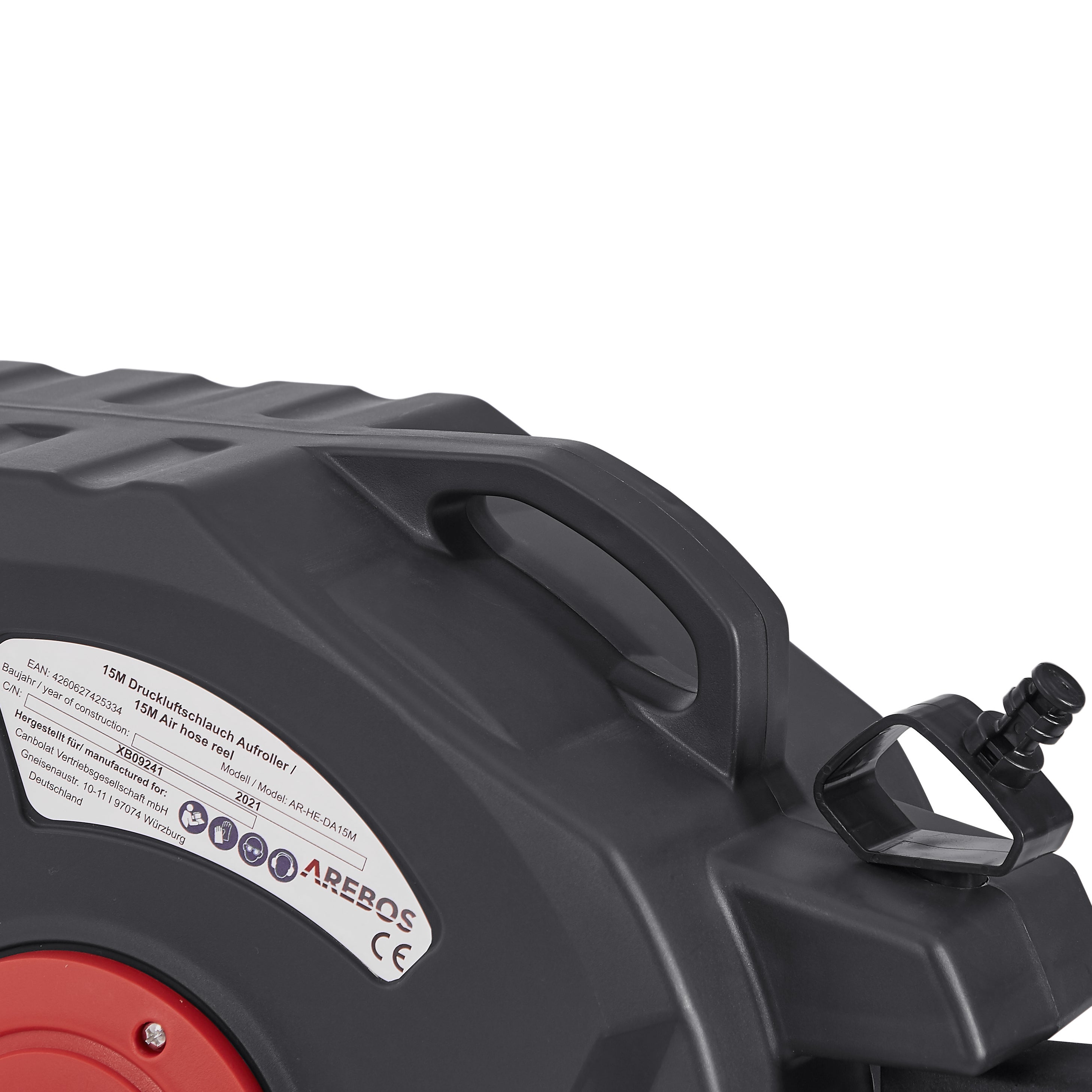 AREBOS Tuyau à air comprimé 20 m Support mural Raccord rapide 1-4