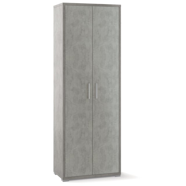 Armadio 2 ante 4 ripiani h 199 cm colore Cemento