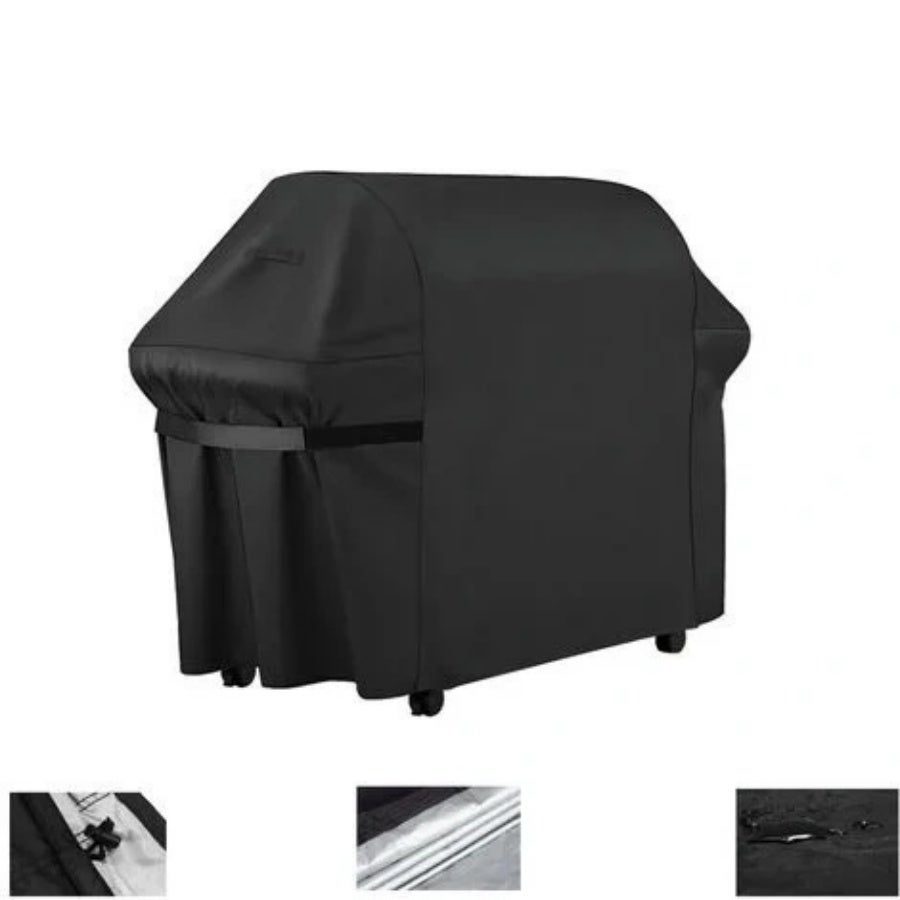 Housse De Barbecue Avec Sangles Latérales, Housse De Barbecue Imperméable, Coupe-Vent, Anti-UV, Résistante Aux Déchirures En Tissu Oxford 420D (76x66x110cm) - Noir