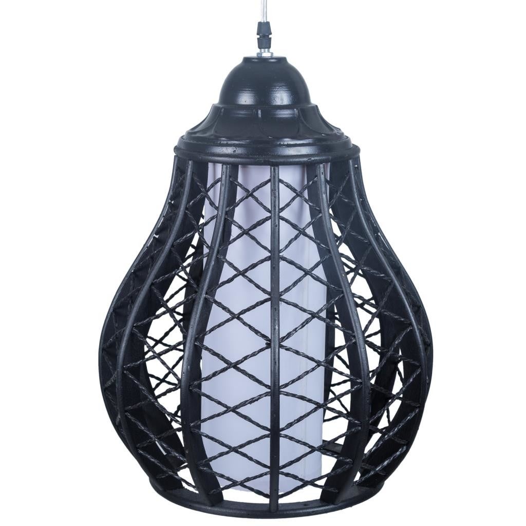 Lustre en bambou noir 30,5x30,5x40,6h - 2