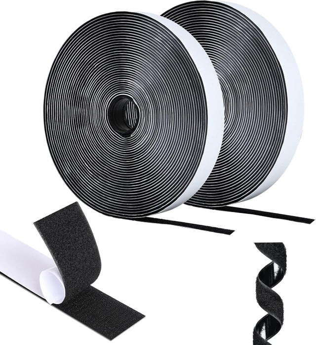 Noir, Scratch Autocollant Double Face, 5m X20mm Ruban Scratch AdhéSif, Agrippantes AdhéSives Autocollant, AdhéSives Puissant Hook Loop Rubans Pour MéN