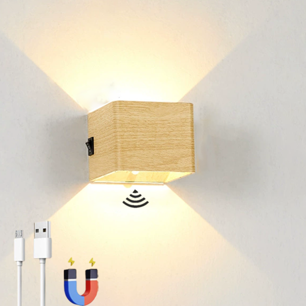 Ładowalna ścienna lampa LED z czujnikiem ruchu, bezprzewodowa magnetyczna lampa ścienna, 2 tryby oświetlenia