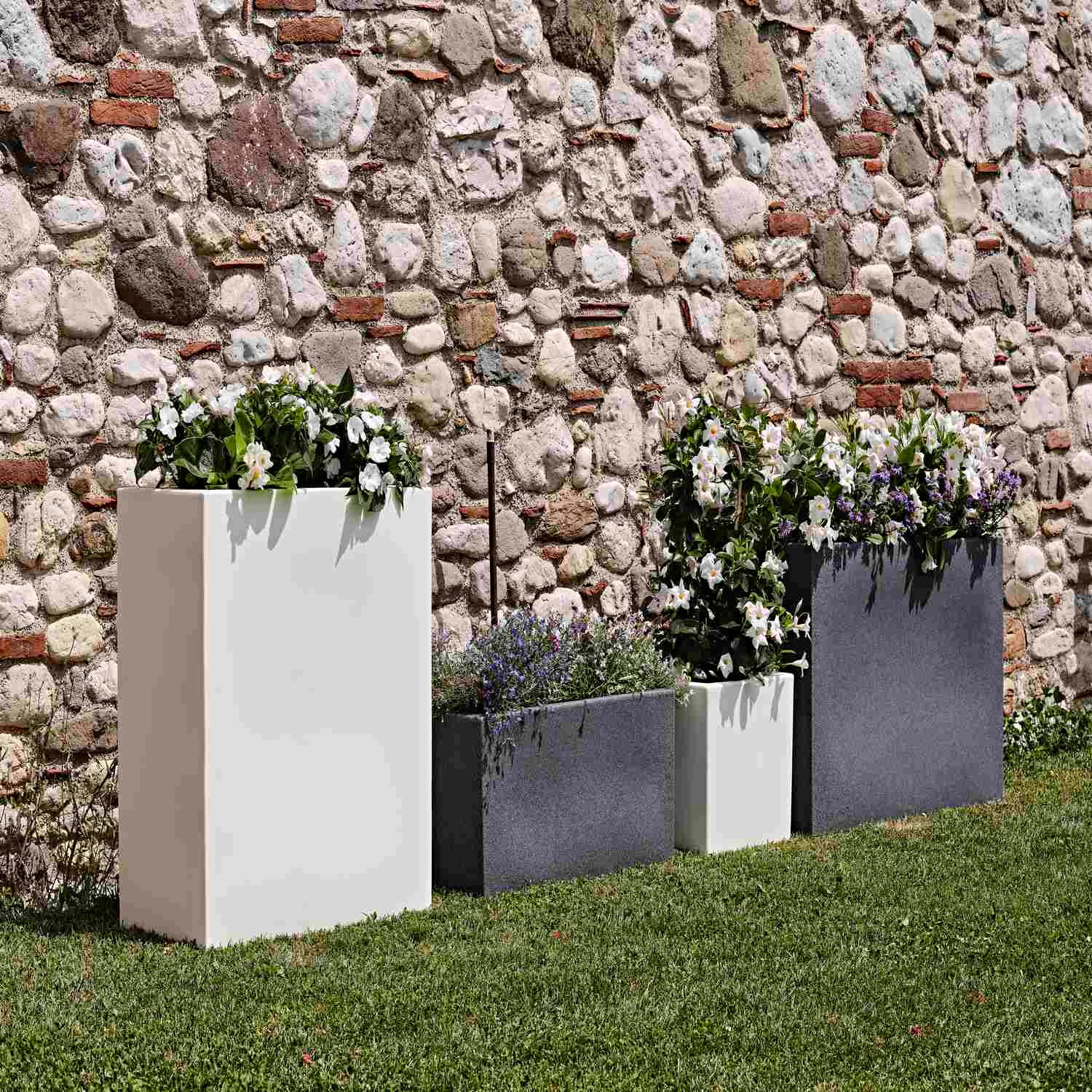 Jardinière Rectangulaire Anthracite 100x40 CM h 40 mod. Schio Cassa - 3