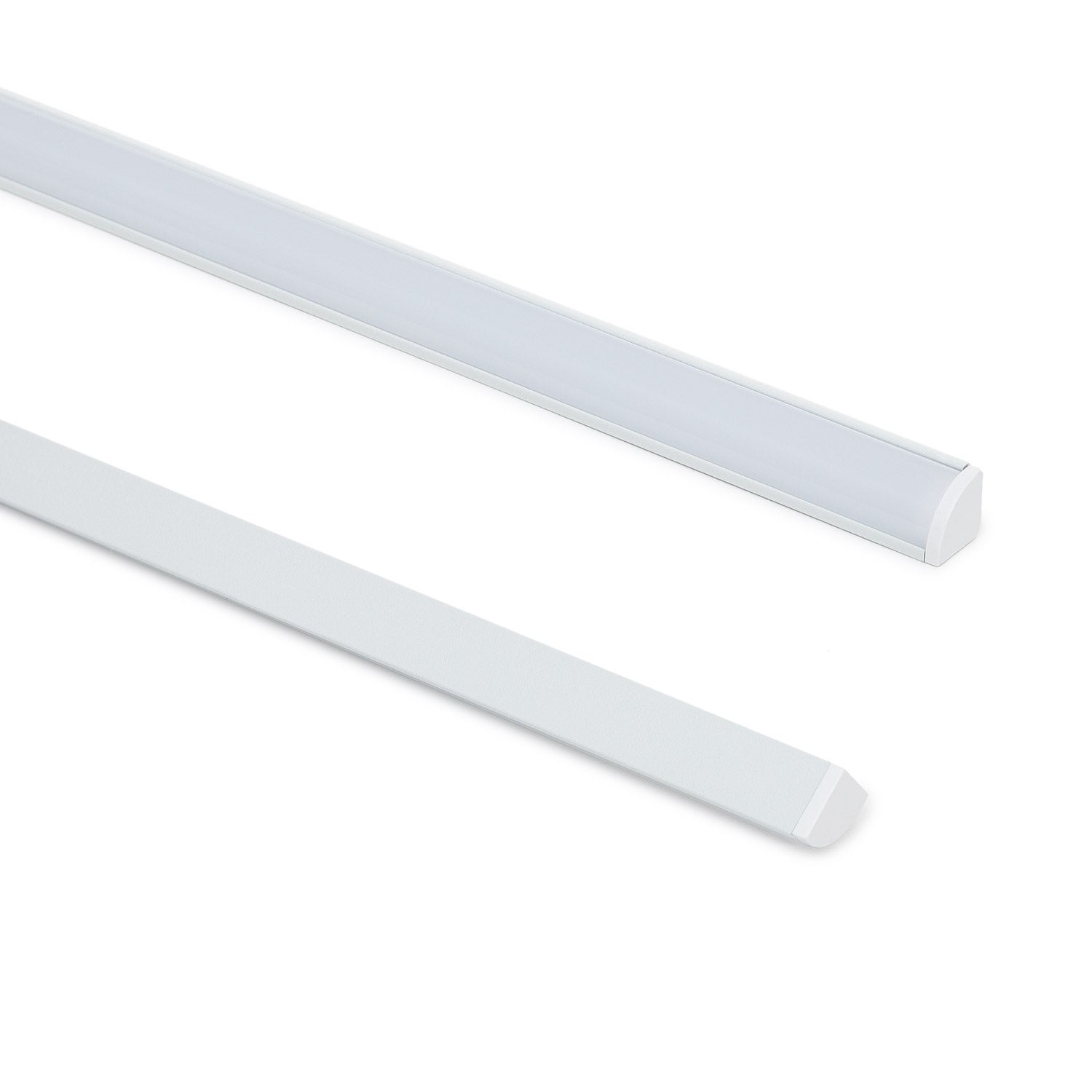 Profilé Aluminium Blanc DL1407 - Barre 2m Pour Ruban LED Avec Cache Opaque Et Fixations - Dissipation Chaleur