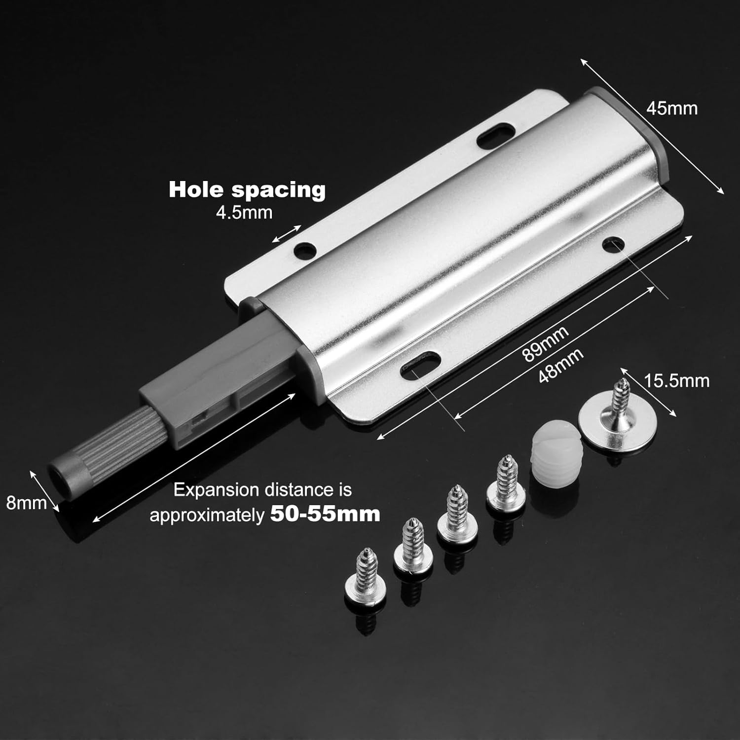 Push to Open Porte Placard, 8 Pièces Poussoir Porte Placard Magnetique, Bouton Poussoir Meuble Cuisine, Amortisseur Ferme Porte Poussant, Rebondeur de - 2