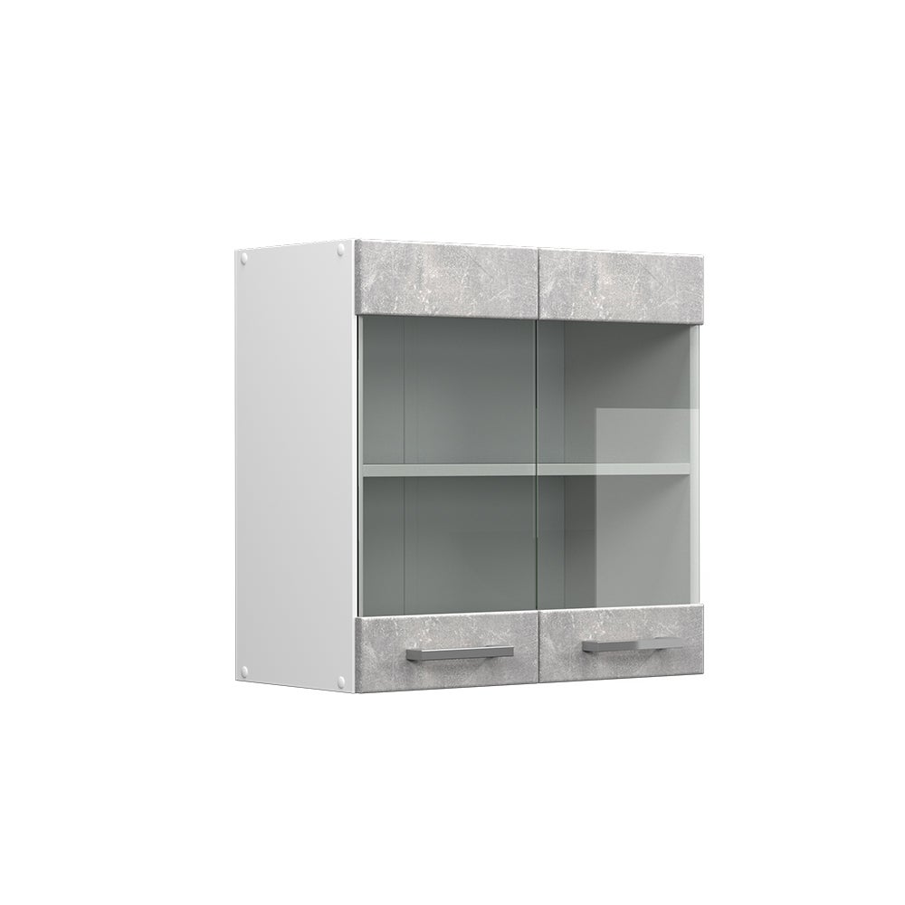 Vicco Uniwersalna szafka ścienna R-Line, Beton, 60 cm z drzwiami szklanymi