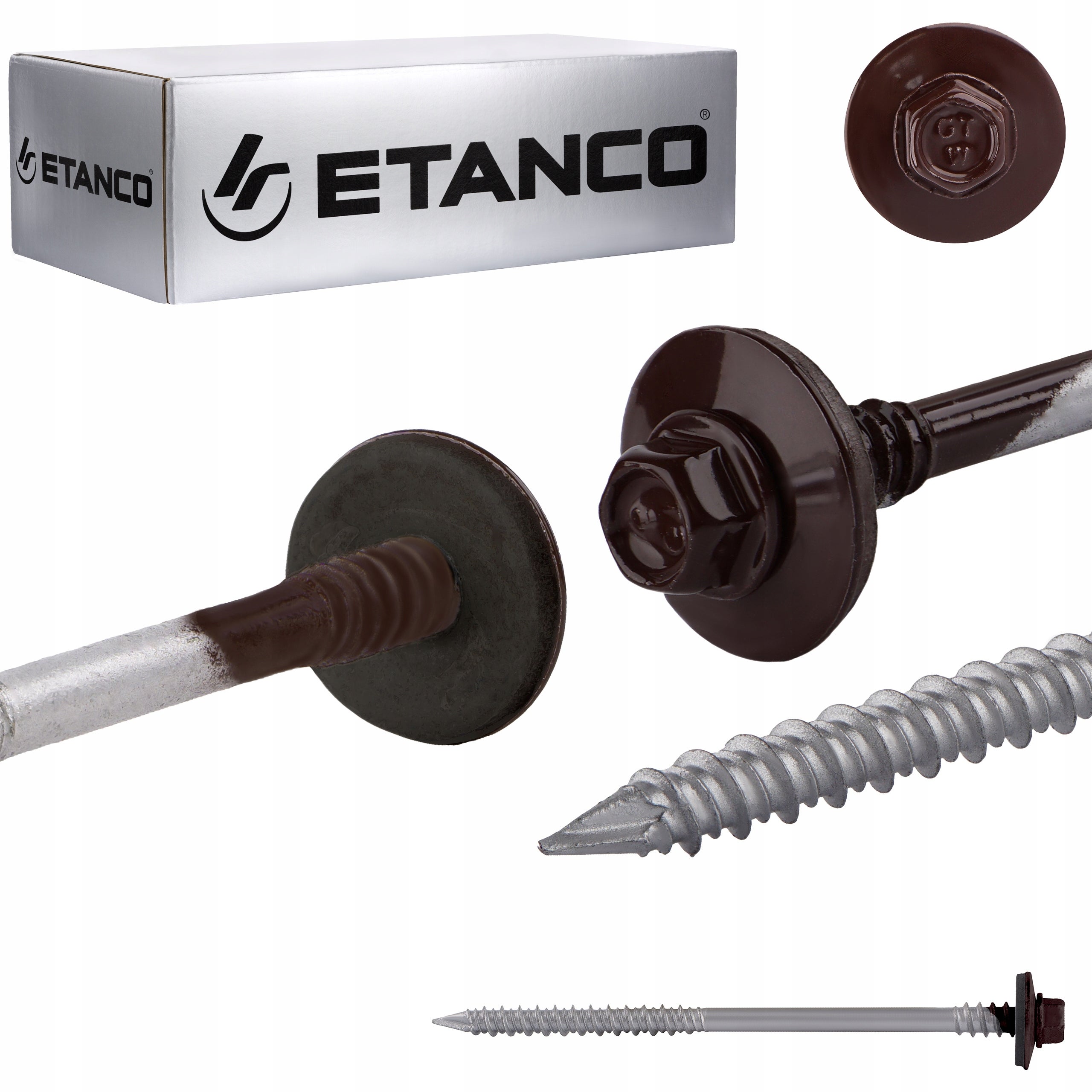 Wkręty do płyt warstwowych Etanco GTRW SP A19 6,4/7x140 mm RAL 8017 100szt