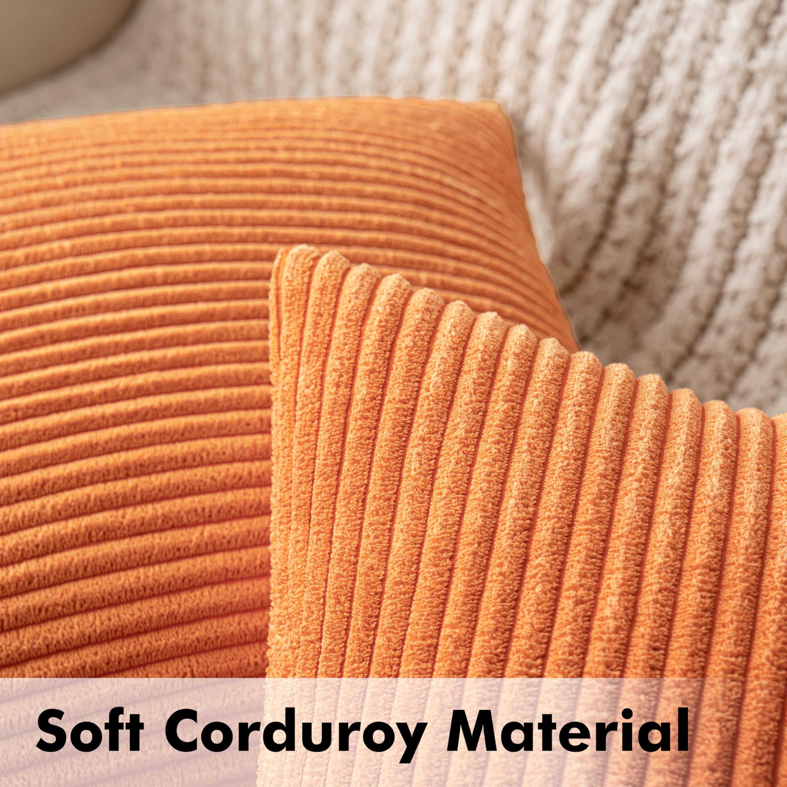 Housse de Coussin en Velours Décoratif Taie d'oreiller Douce Sofa Salon Canapé Lot de 2 45x45cm Orange - 2