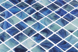 Mosaïque Céramique Effet Miroir Bleu Cobalt Foncé Pour Cuisine Et Salle De Bain