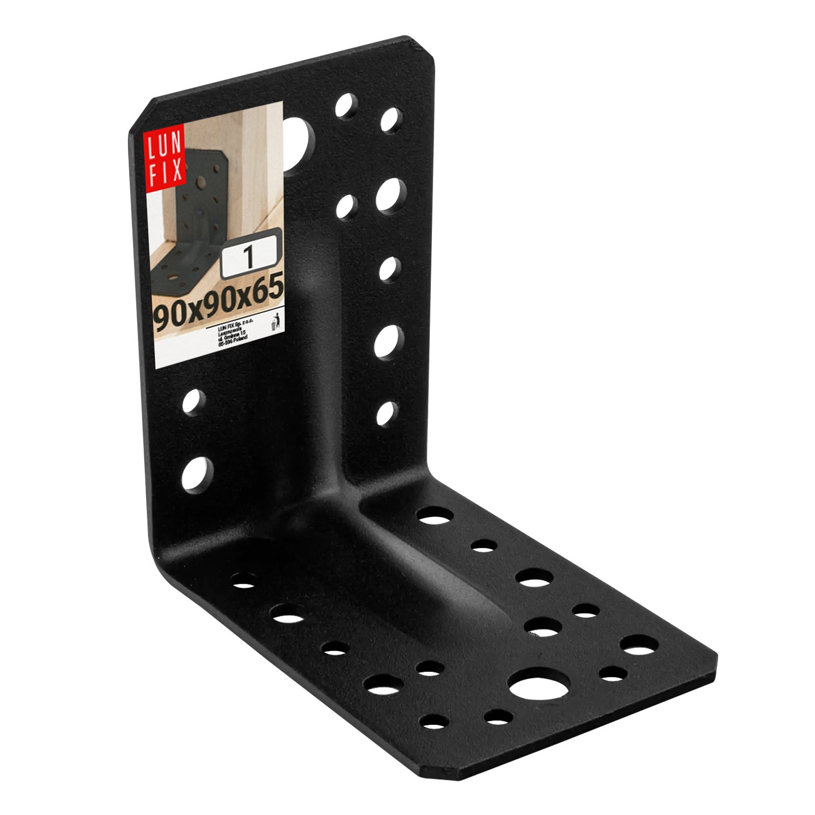 Kątownik ciesielski czarny 90x90x65x2,5 1szt.