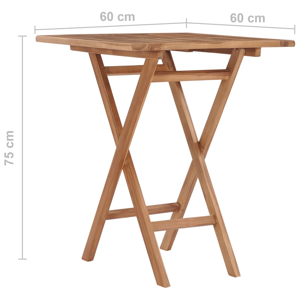 Table à manger de jardin carré en Bois Marron - 3