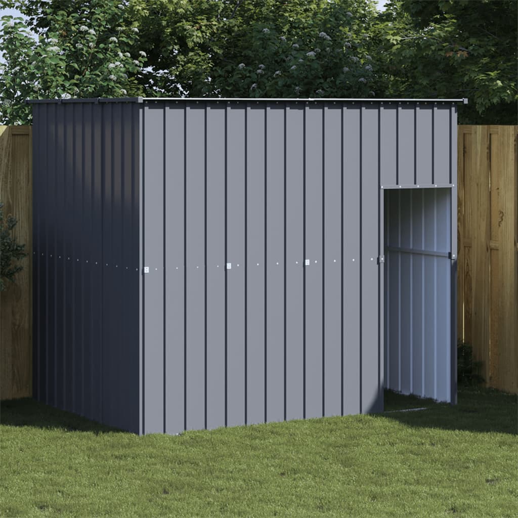 Buda dla psa, z dachem, antracytowa, 214x153x181 cm, stal