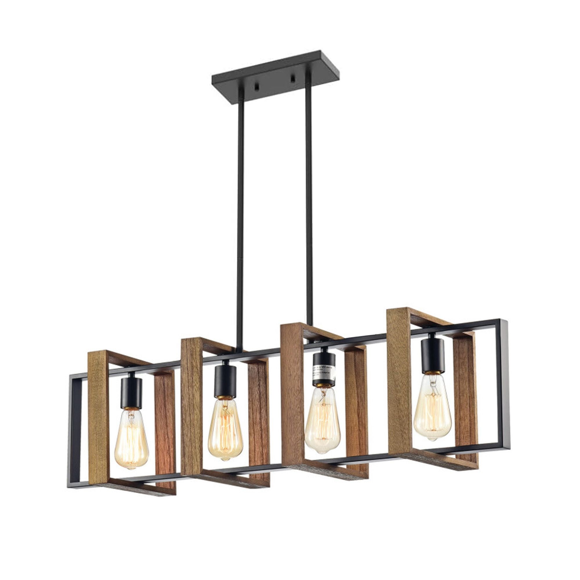 Lampa Sufitowa Wisząca Toolight App1583-4Cp Czarny Brązowy