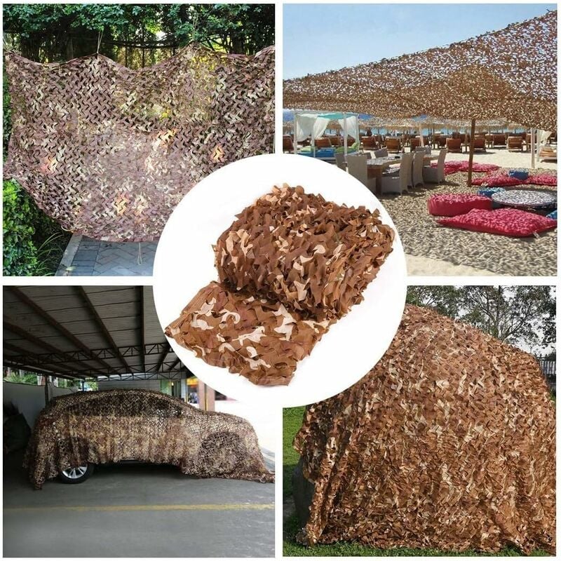 Filet de Camouflage Militaire Renforce Filet de Camouflage 4x6m Camouflage Polyester Oxford Léger Durable Pare-Soleil Protection Solaire Filet - 4