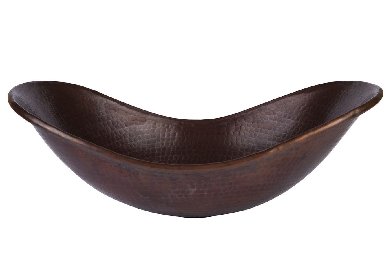 Miedziana umywalka nablatowa z Meksyku Erizo – Owalna umywalka łazienkowa nablatowa z ręcznie kutej miedzi 46x30x15 cm | Unikatowy miedziany zlew
