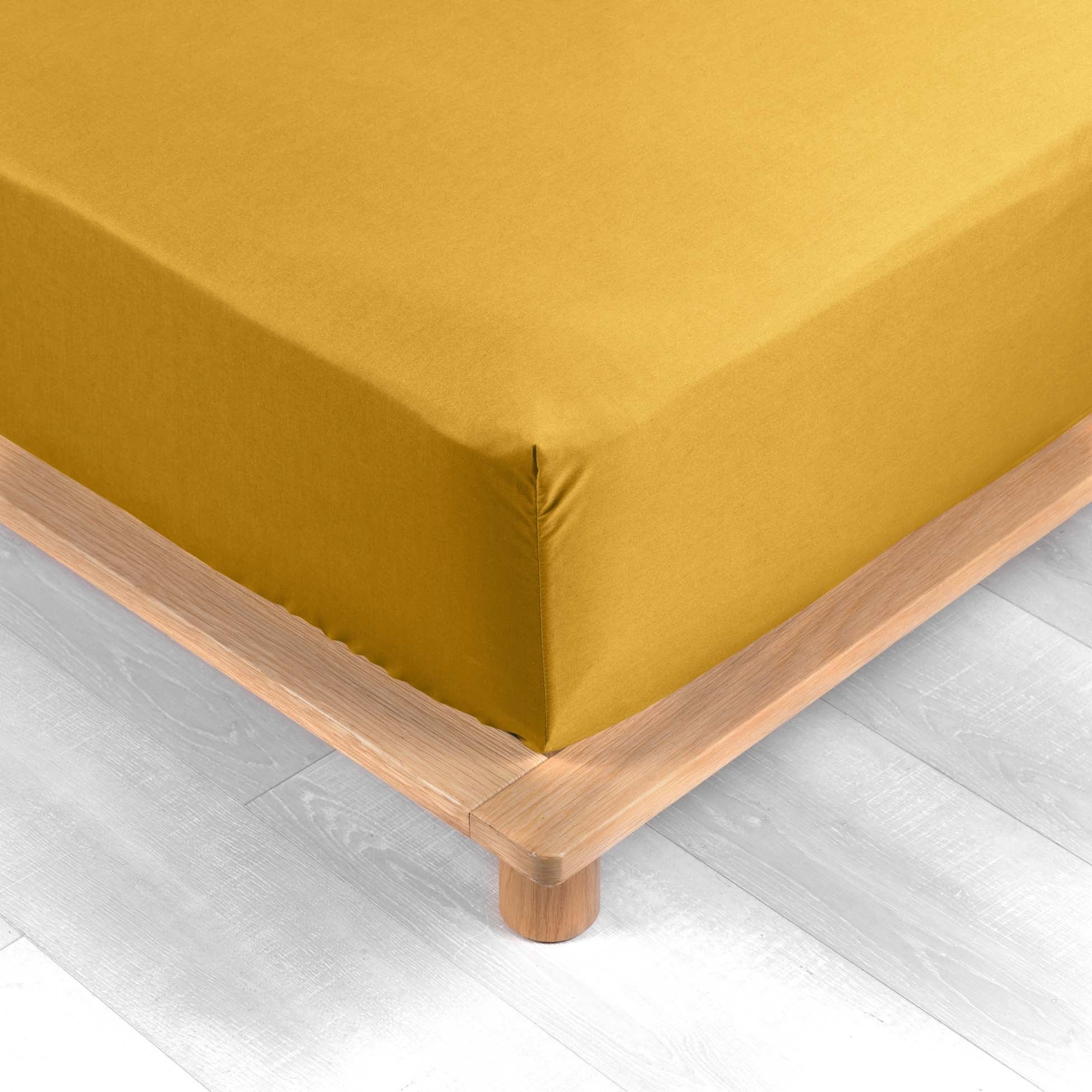 Pack parure 260 x 240 cm en percale 78 Fils + DH 160x200 cm Curry - 4