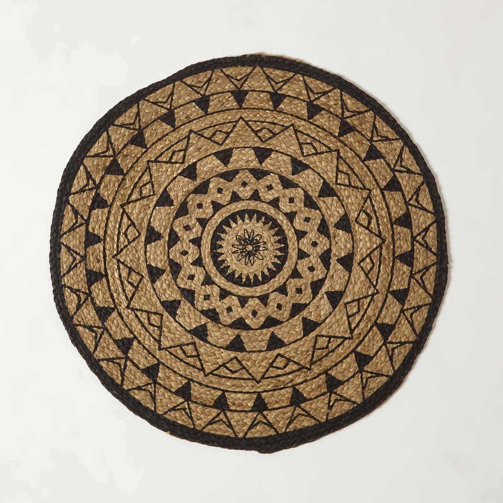 Tapis Mandala - Rond - Style vintage,bohémien - Décoration pour salon
