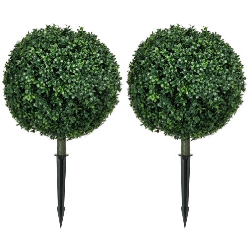 2 Alberi Di Bosso Artificiali A Spirale 1,2 M - Piante Finte In Vaso Per Esterni E Interni, Foglie In PE, Base In Cemento - 5