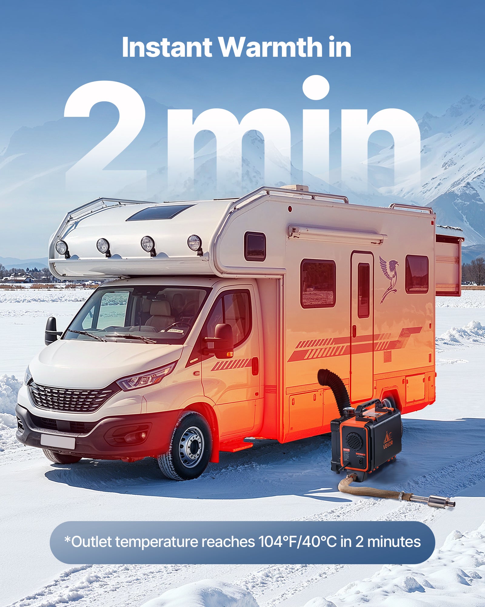 Chauffage Diesel VEVOR 8 kW DC 12 V/24 V, Tout-en-Un Portable, avec Télécommande et Écran LCD, Réservoir de Carburant 4,5 L, pour Camion Camping-car - 3