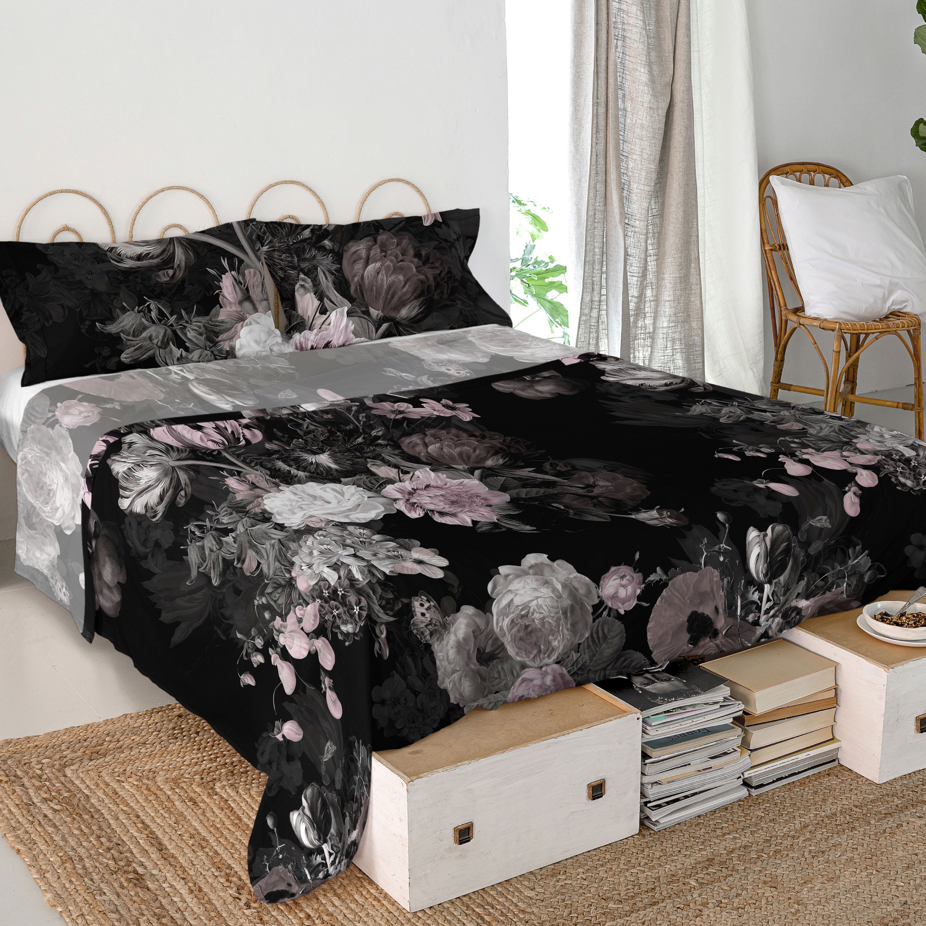 Happy Friday  Onyx Sabana Cama 80/90 (160X270 Cm) Rosas , Leroy Merlin