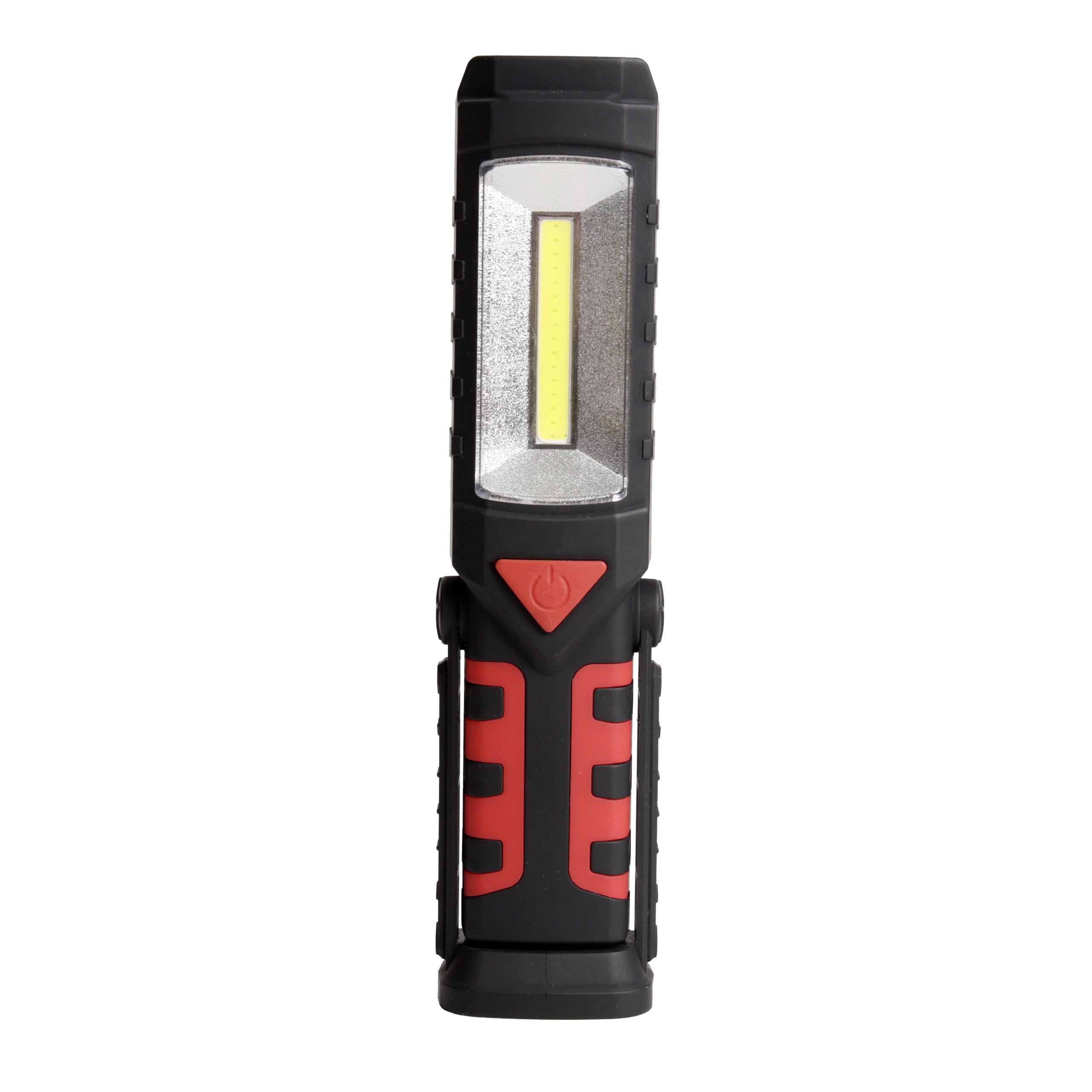 Latarka LED 3w1 3W COB i 1W LED akumulatorowa 6000K IPX2 czerwono-czarna hak magnes powerbank MasterLED