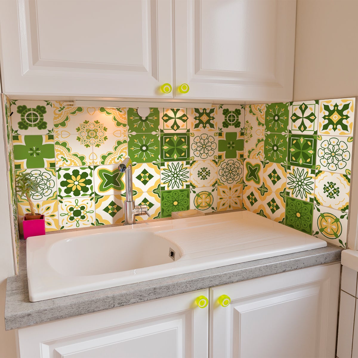 9 adesivi piastrelle di cemento azulejos prisca - Sticker adesivo - adesivi murali - 9stickers10x10cm - 5