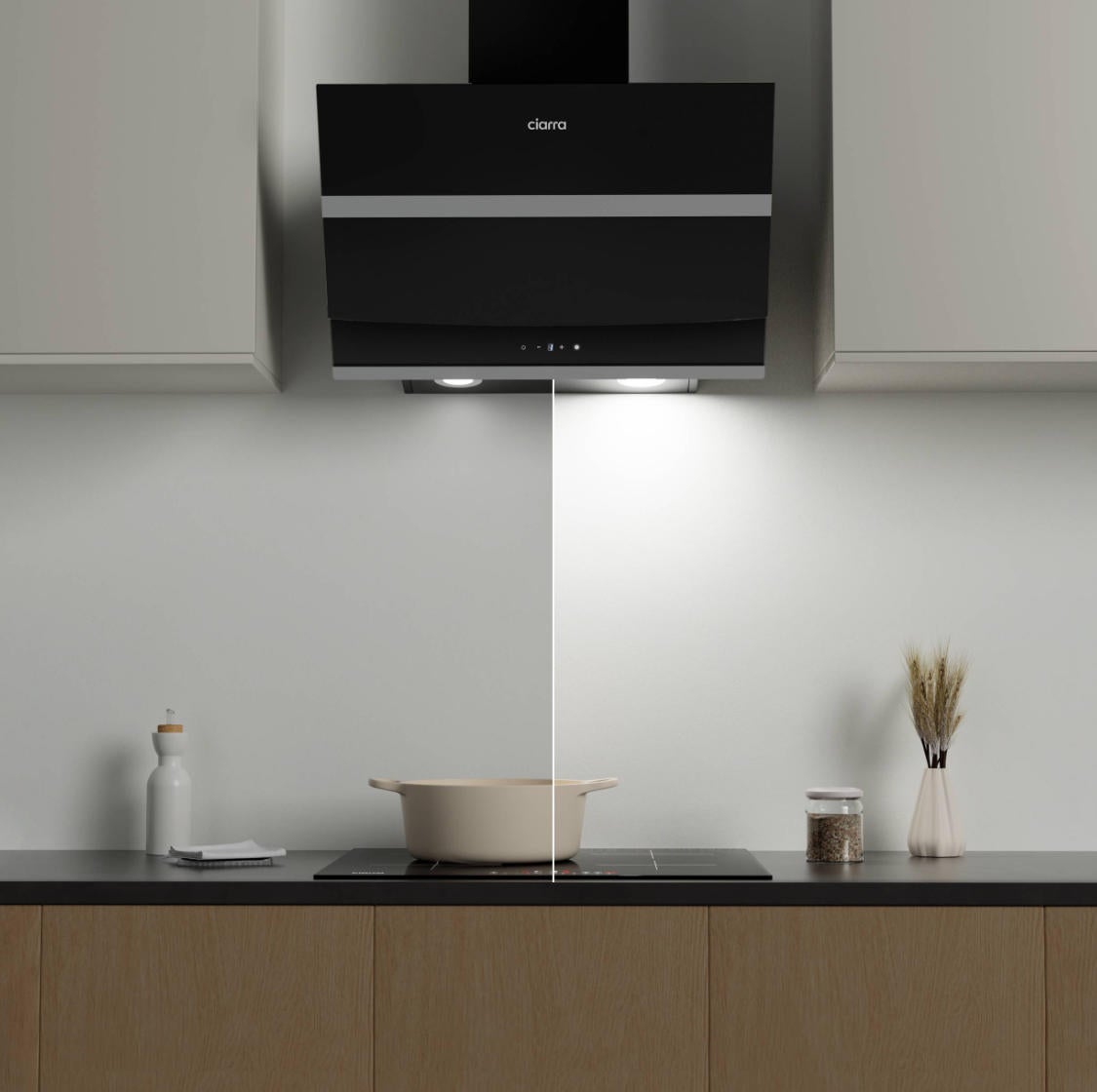 Hotte Tactile 60cm 650 m3/h Classe A+++ 4 Vitesses Booster Wi-Fi Connecté Touche Tactile Verre Noir 736NBK60 - 4