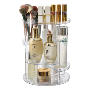 Organisateur Maquillage Transparent 3 étages Avec Tiroirs - Rangement Cosmétiques, Bijoux, Spacieux, Antidérapant