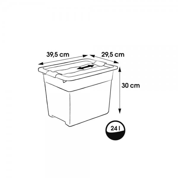Boîte de rangement jouet avec couvercle 24 litres - Transparent - 2