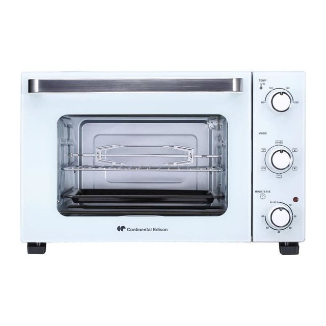 CONTINENTAL EDISON CEMF35W - Mini forno elettrico 35 L bianco - 1500 W - Girarrosto, Circolazione naturale