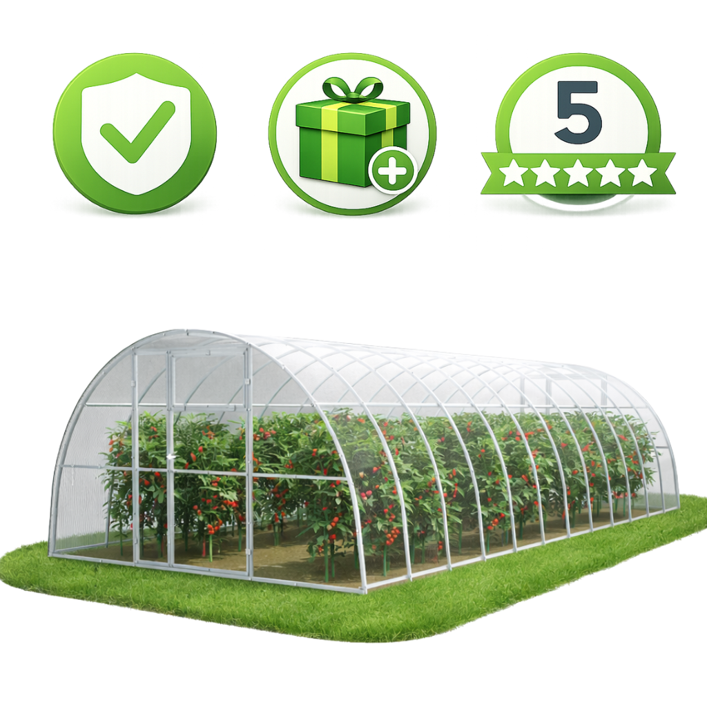 Szklarnia ogrodowa Tunel 3,5x8 m profile 40x20 poliwęglan 5mm - Szklarnia z poliwęglanu