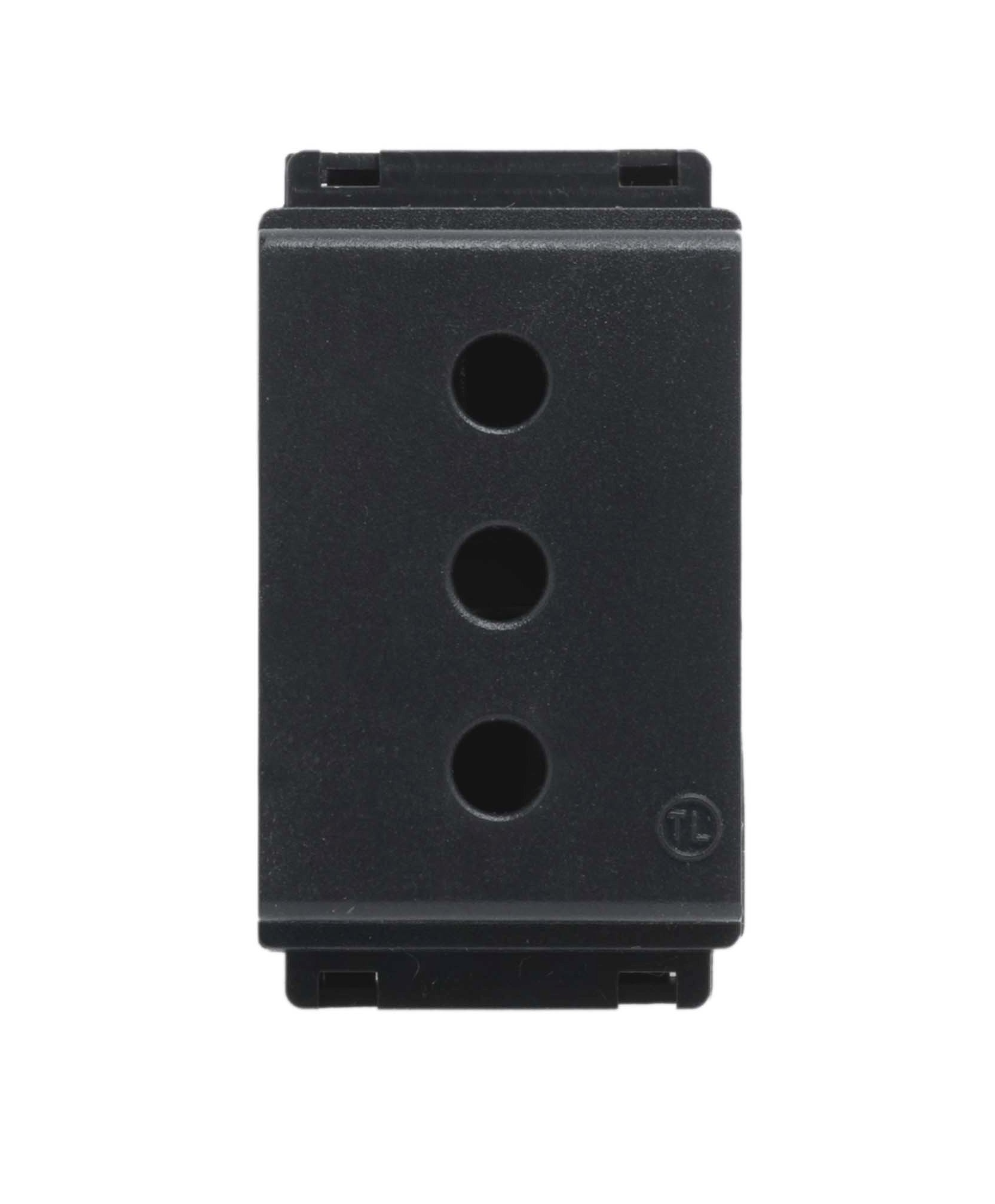 Presa Bivalente Di Sicurezza 10/16A 250V - Nero, Standard Italiano