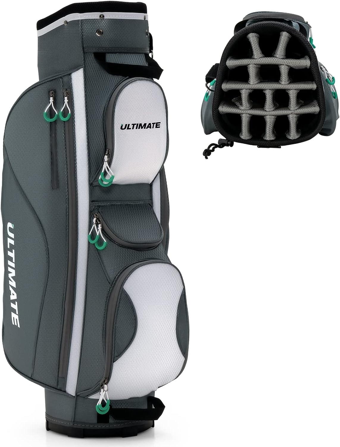 Torba golfowa z 14 przegródkami, torba golfowa z pokrowcem przeciwdeszczowym, torba do przenoszenia kija golfowego