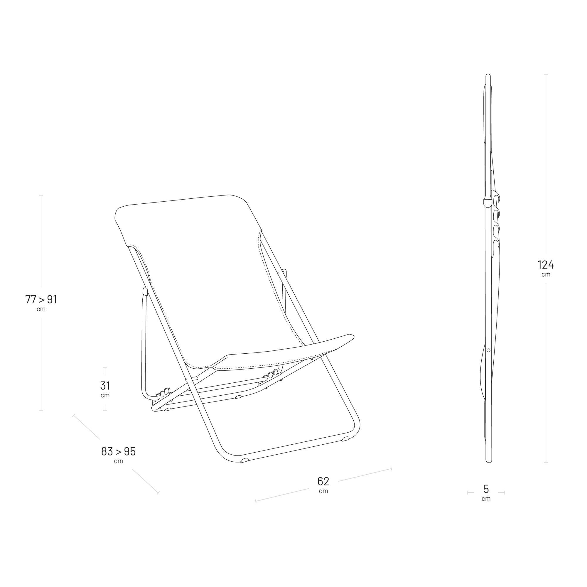 Transat jardin pliant multi-positions : Largeur 58 cm - MAXI TRANSAT - 2