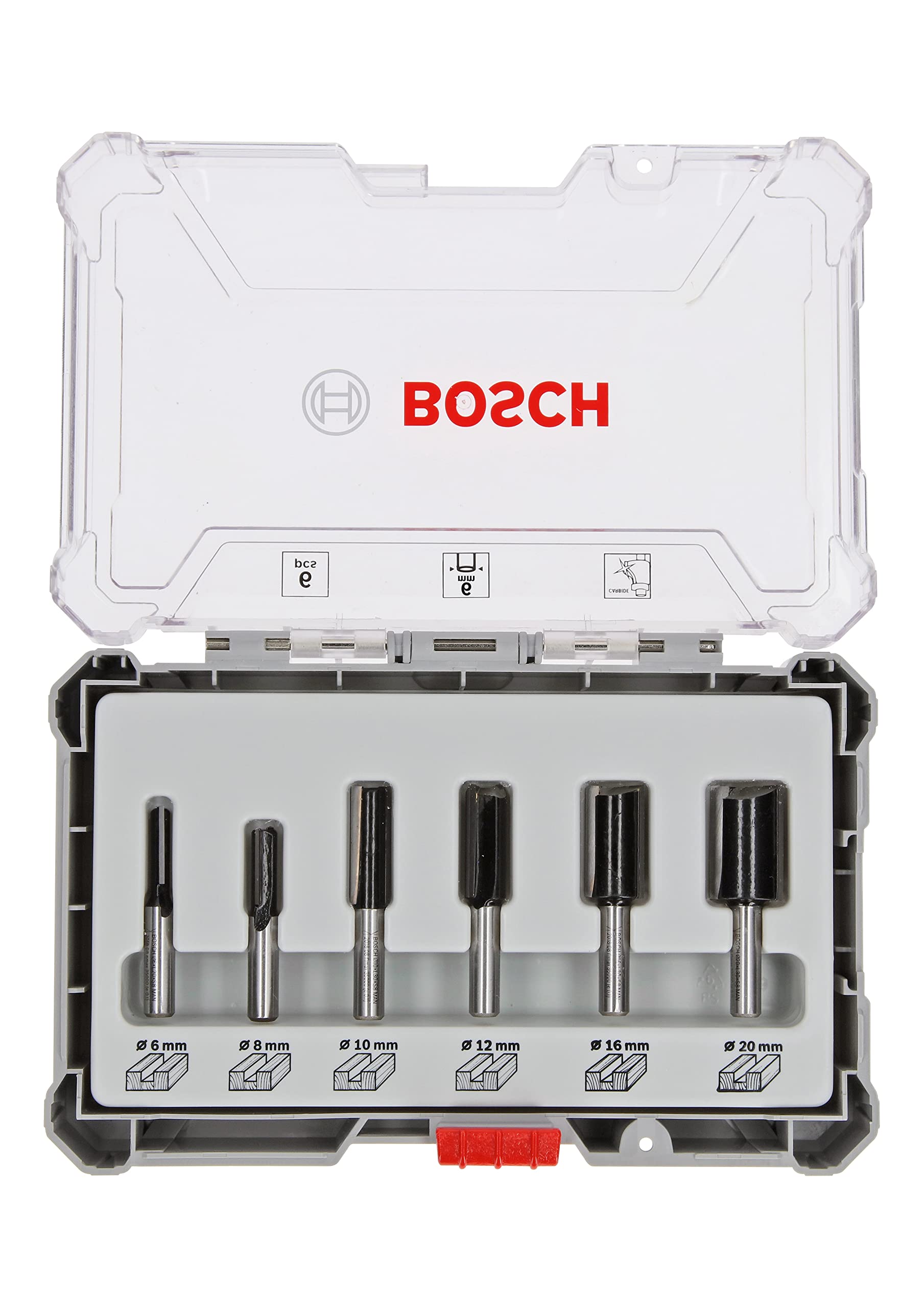 Jeu de fraises à rainurer Bosch, 6 pces, tige 6mm Bosch Professional NEW-22331 - 5