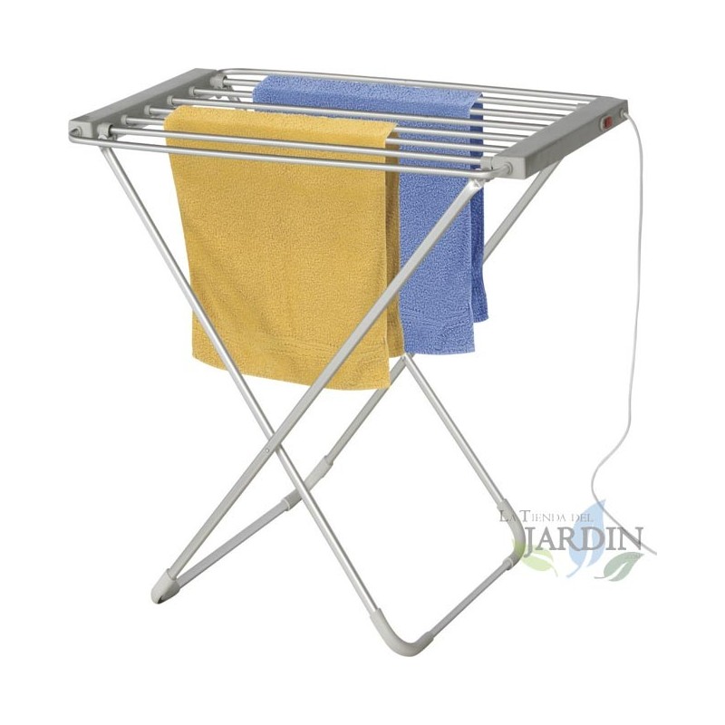 Etendoir a Linge Electrique Chauffant 6 Barres 100W Seche Serviette Electrique Porte Serviette 55x95x75 cm