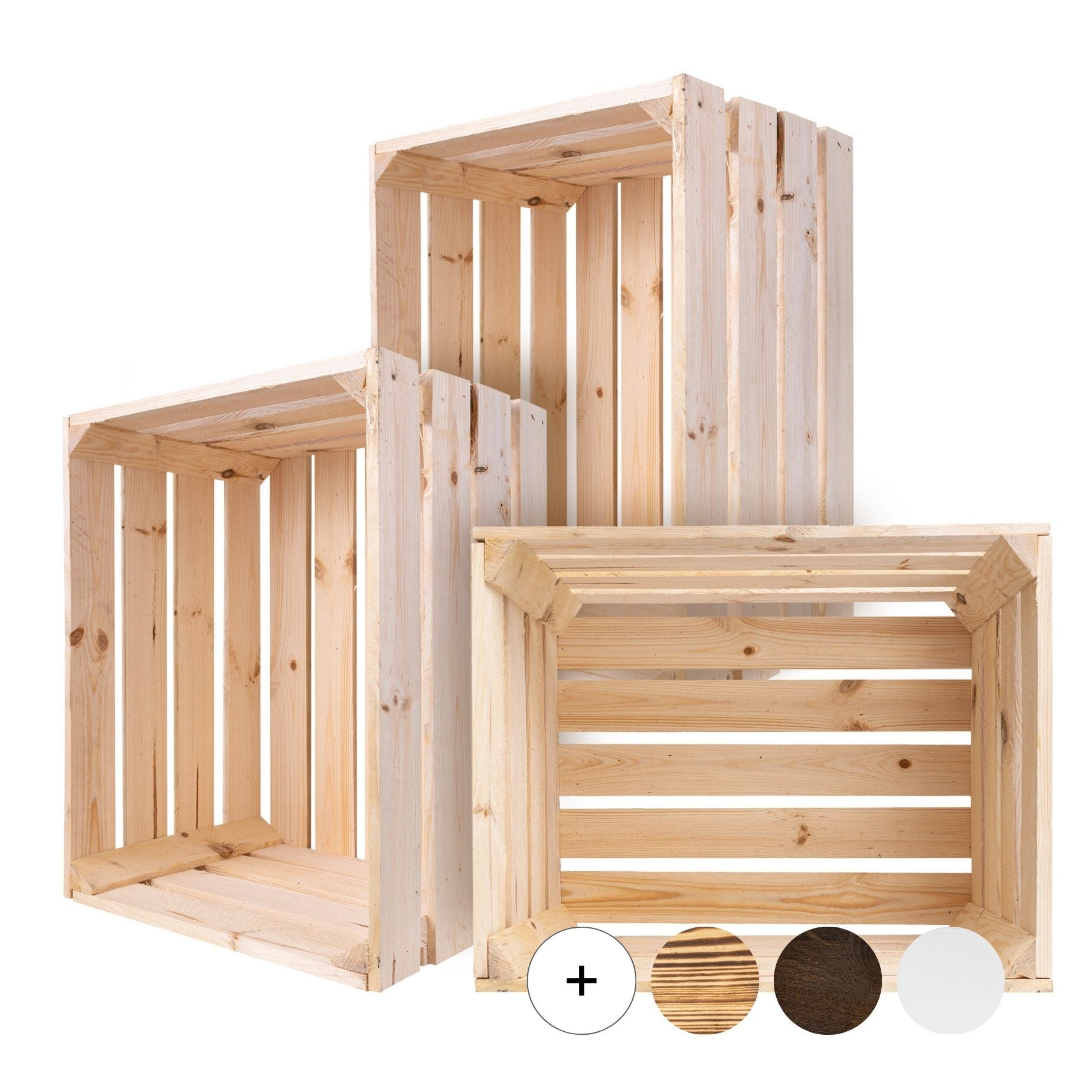 Creative Deco Lot de 3 Caisse en Bois Naturel | 50 x 40 x 30 cm ...
