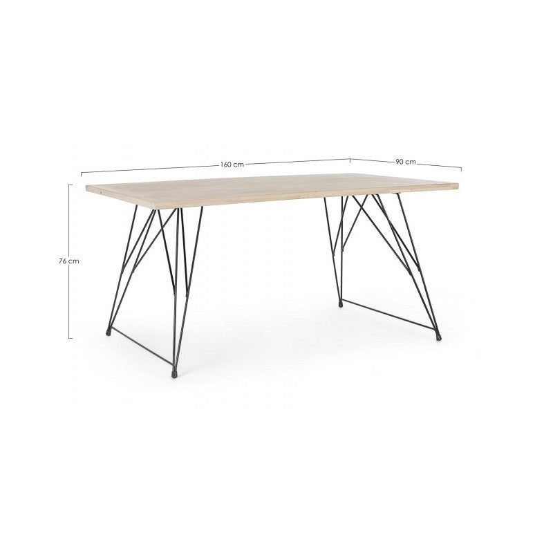 Table en bois design industriel DISTRICT 160x90x h76 cm - 7