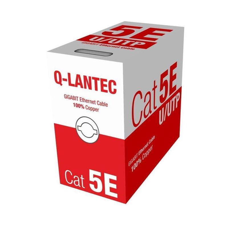 Kabel sieciowy U/UTP kat.5e skrętka 4x2x0,47mm wewnętrzny Eca PVC szary Q-LANTEC 305m