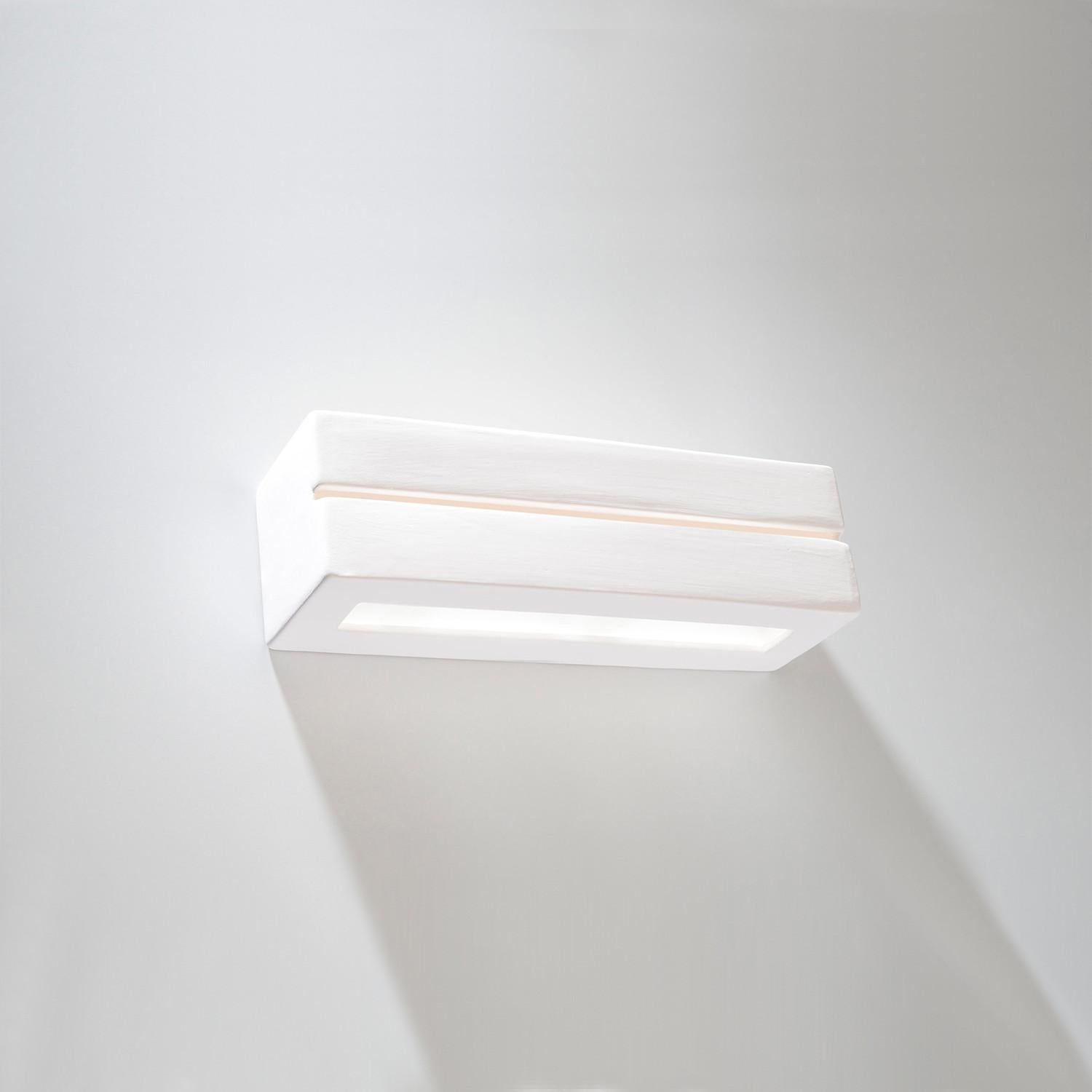 Kinkiet Vega biały 1xE27x60W ceramiczny prostokątny wym: 9 x 32 x 9 cm ceramika / gips IP20 Sollux Lighting