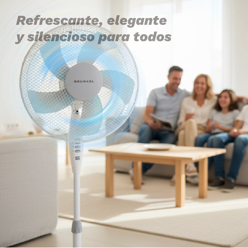Ventilador de Pie FAN-165X - Base en Forma X - 50W - Blanco - 4