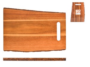 Planche à Découper En Bois Rectangulaire 28x40x1,8 Cm - Pour Cuisine Et Présentation Aliments - Style Rustique