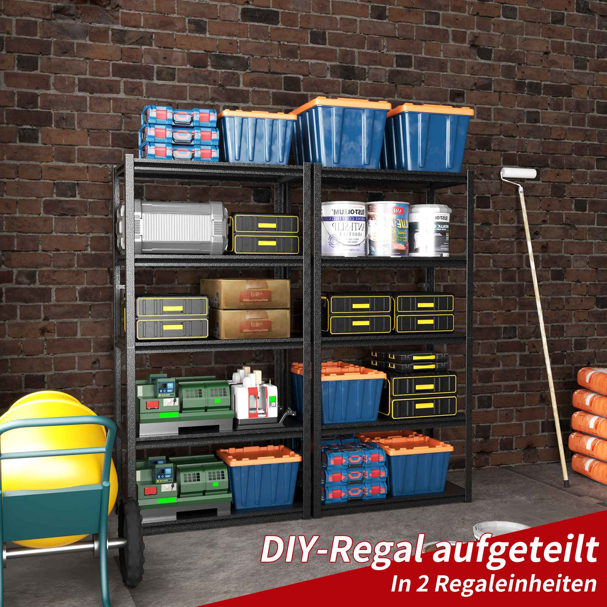Étagère Métallique 5 Niveaux H160cm – Capacité 650kg, Réglable en Hauteur, Sans Bois pour Garage et Maison - 3
