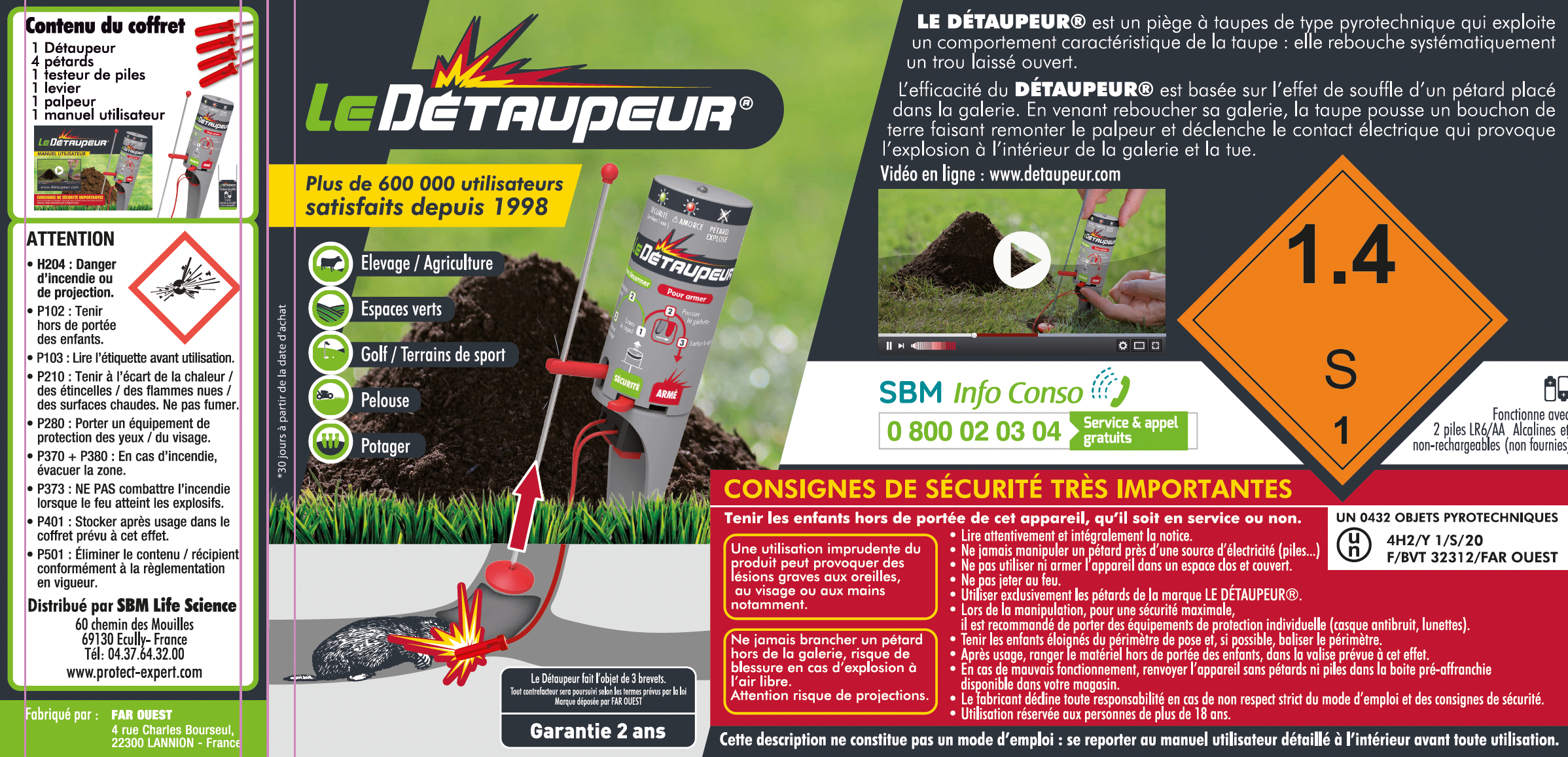 Kit Anti Taupes - Valise DETAUPEUR + 8 Recharges - Piege Anti Taupes et Rats Taupiers - Utilisable sous la pluie et en toute Sécurité - 6