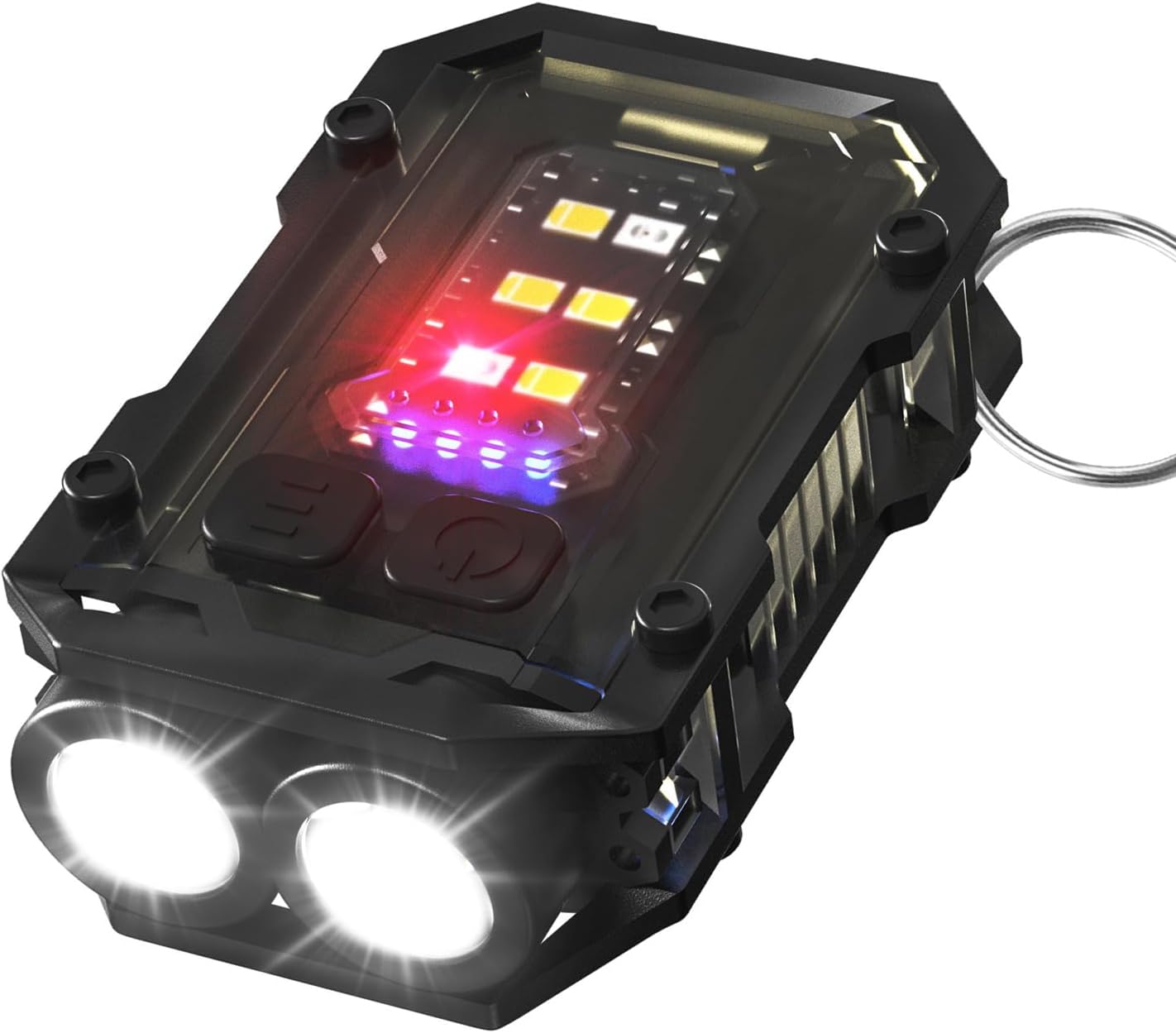Mini latarka LED, super mocna, 900 L, ładowana przez USB-C, 8 trybów, wodoodporna latarka z klipsem