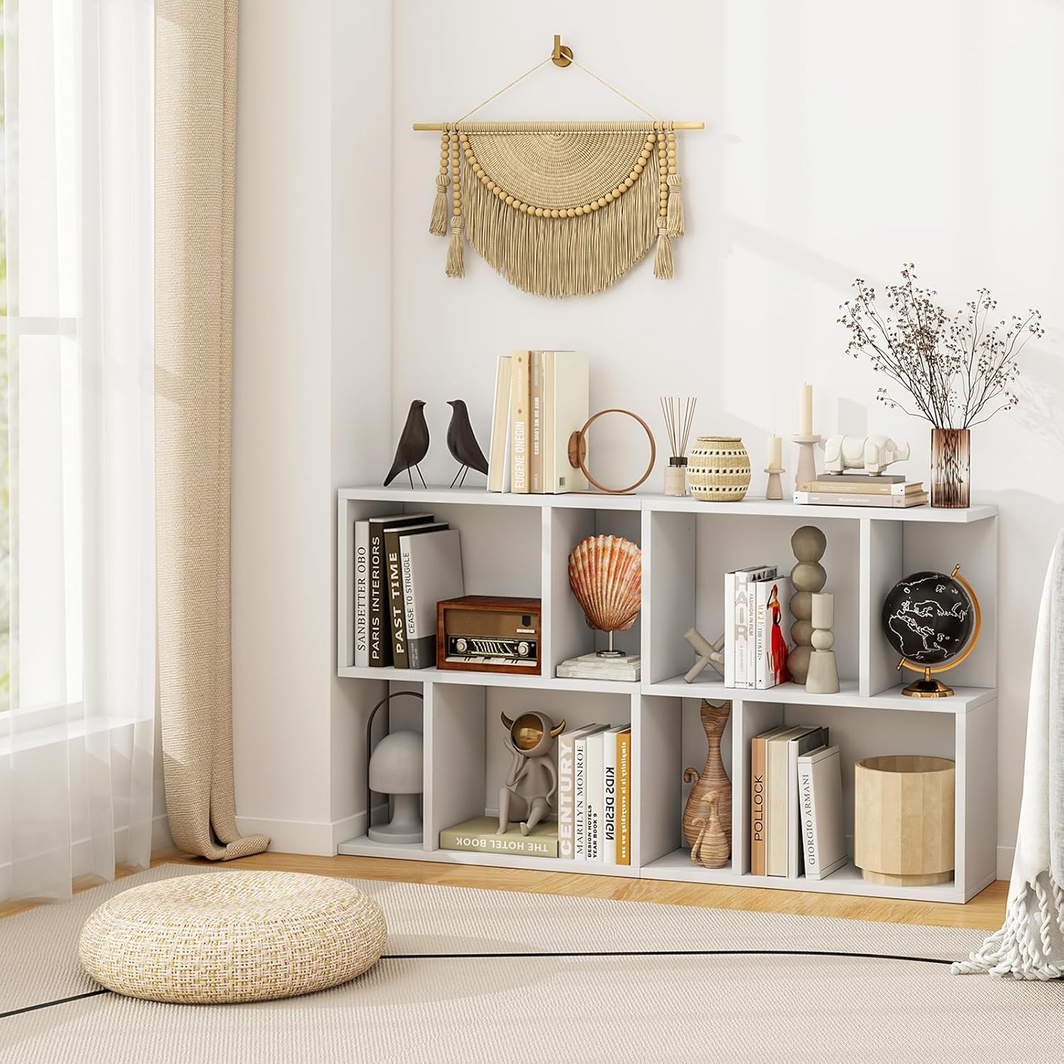 Bibliothèque à 3 Niveaux, Etagère de Présentation pour Petit Espace, Table d'Appoint Autoportante, pour Bureau, Salon, Chambre, Blanc - 5