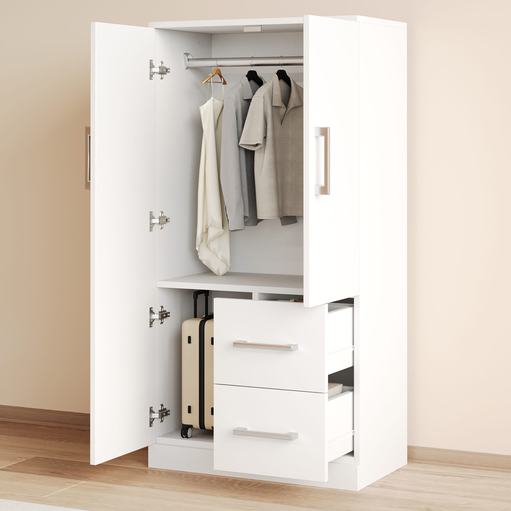 Armoire V tement 70x40x135 Cm Armoire De Chambre Avec 2 Portes 2 armoire-v-tement-70x40x135-cm-armoire-de-chambre-avec-2-portes-2