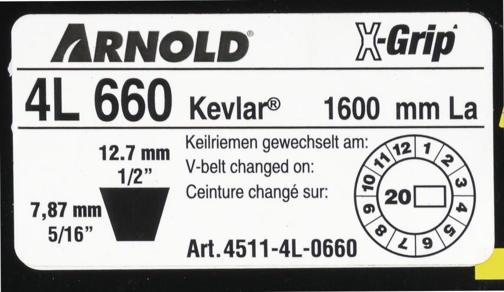 Courroie trapézoïdale X-Grip V de type 4L660 - 2