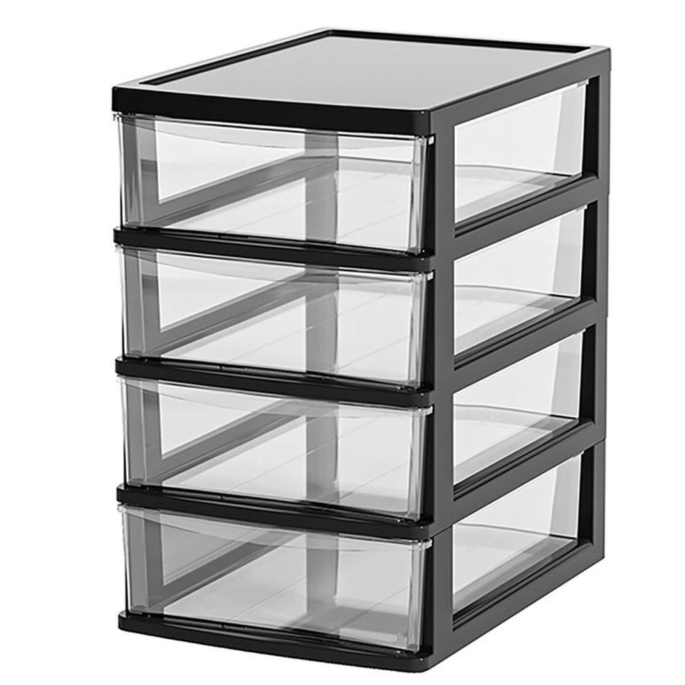 Wysokiej jakości czarne plastikowe pudełko do przechowywania na biurko, 15,5 x 21 x 56,7 cm